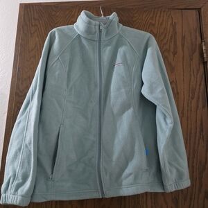 Columbia Light Blue Fleece Jacket Women Size 1Xl